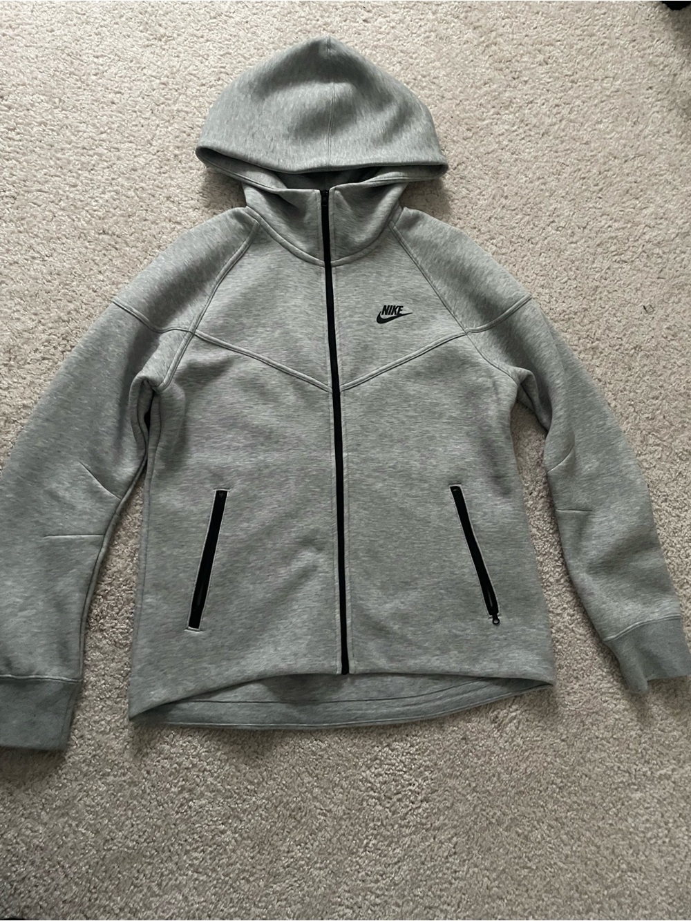 Nike Light Grey Hooded Full-Zip Sweatshirt